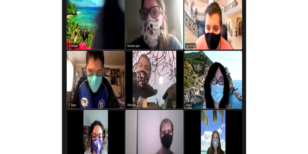 Here's ADP showing off their face masks during a Zoom get together