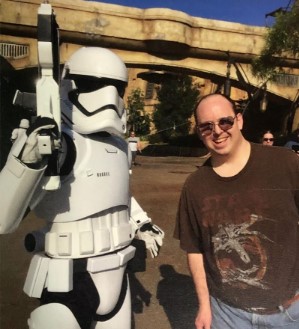 Iain with Stormtrooper at Disneyland